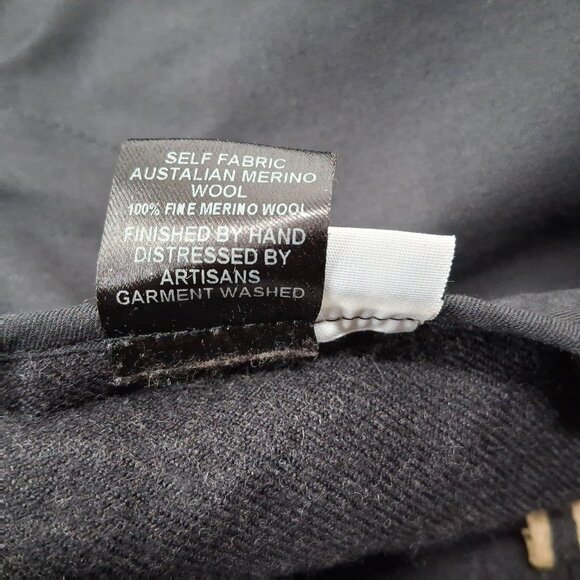 GARY GRAHAM Gray Merino Wool Fold Over Waist Leather Trim Avant Garde Pants 6 - Picture 9 of 16